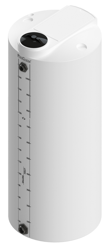 300 Gal ProChem® Vertical Tank w/Bulkhead Fittings - Twist Lid 16